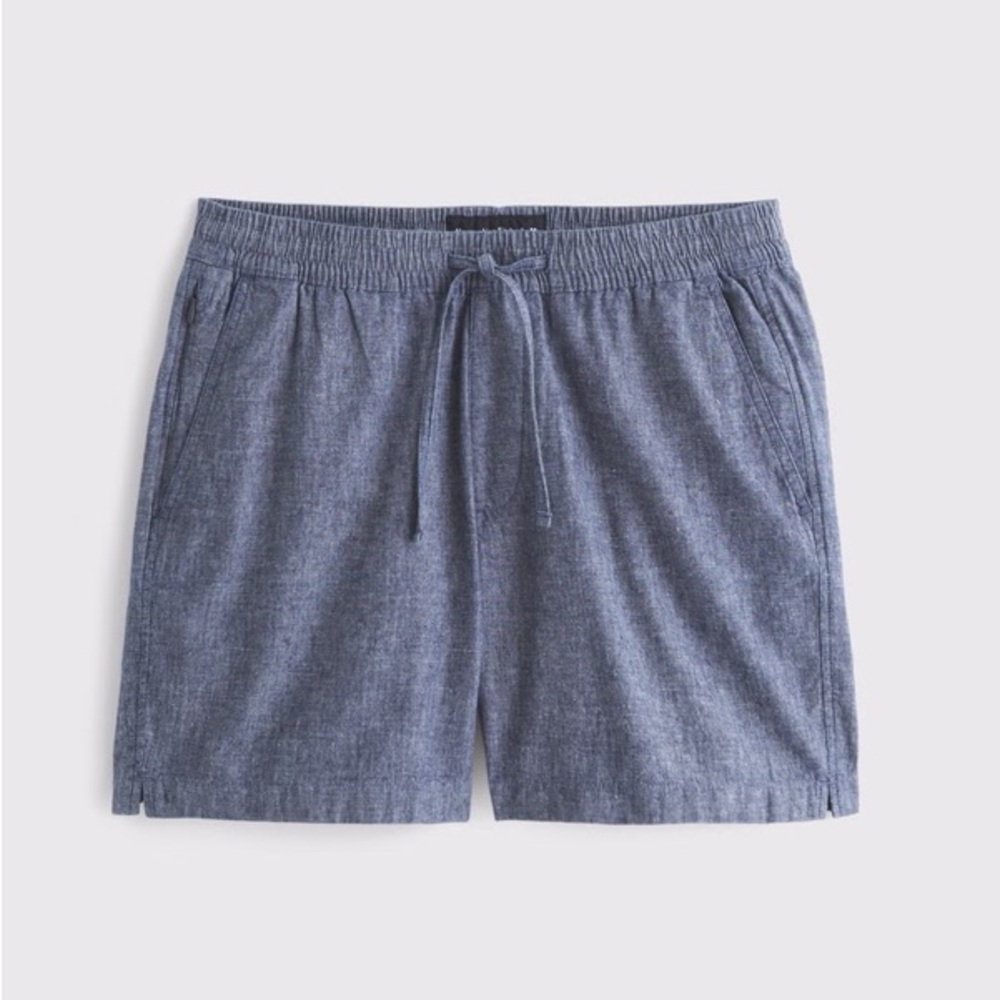 Abercrombie & Fitch Textured Blue Shorts